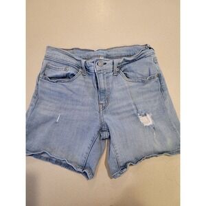 LEVI'S Red Tab Denim Jean Shorts Women's Size 28, 5" Inseam, Distressed